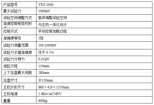 YES-1000B巖石試驗機(jī)